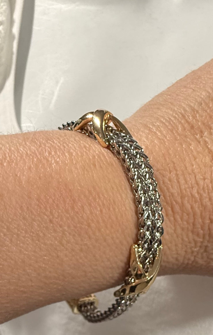Triple Infinity Two Tone Magnetic Lock Bracelet