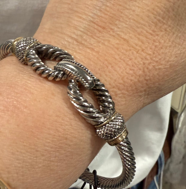 Two Tone Twist Bangle