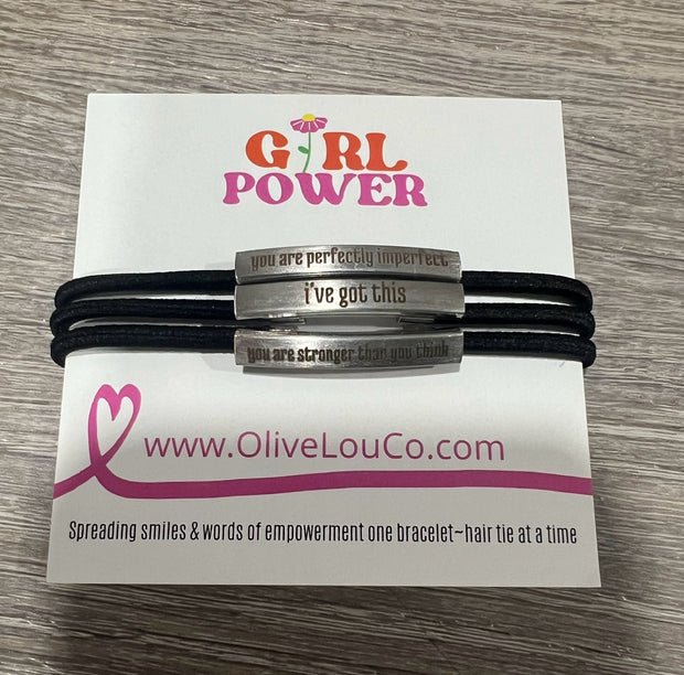 Empowerment Bracelet~Hair Ties-Girl Power