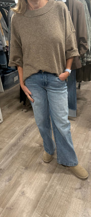 Mocha Crew Neck Oversize Sweater