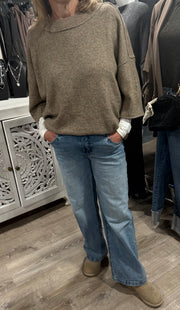 Mocha Crew Neck Oversize Sweater