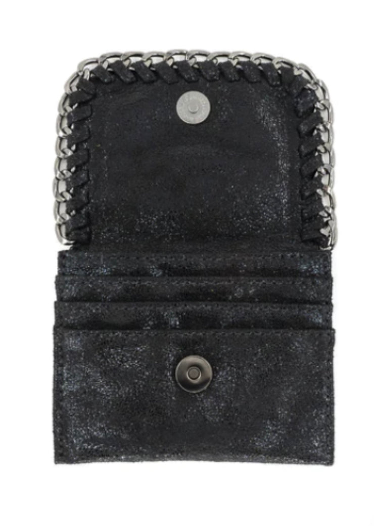 Chain Mini Wallet- Available in Black, Taupe & Silver