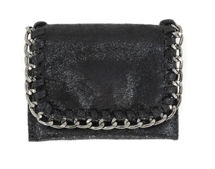 Chain Mini Wallet- Available in Black, Taupe & Silver