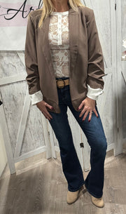 Cream Floral Mesh Raglan Henley Top