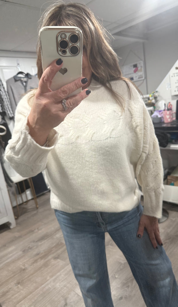 Off White Cable Detail Sweater