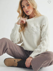 Off White Cable Detail Sweater