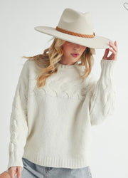 Off White Cable Detail Sweater