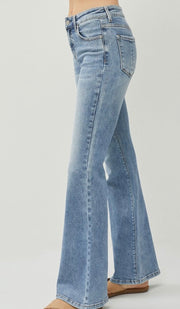 Mid Rise Basic Flare Jeans- no rips or distressing