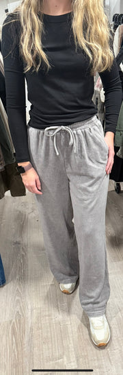 Washed Wide Leg Drawstring Lounge Pants- Available in 2 Colors