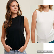 Lightweight Sleeveless Sweater- Available in Black and White