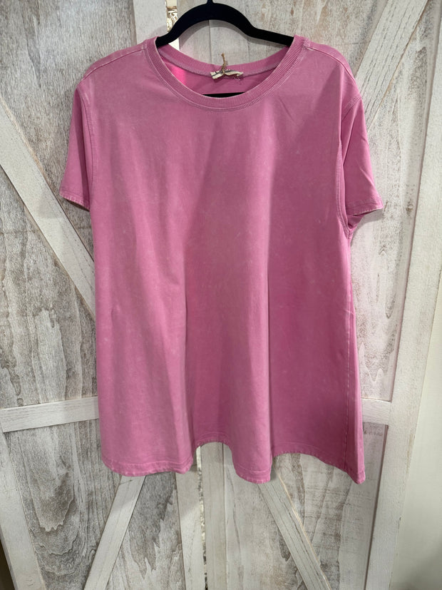 Rose Pink A Line Crew Neck Dress/Coverup