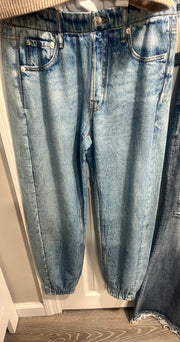 Faux Denim Jogger Jean