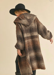 Brown Multi Hooded Cardigan