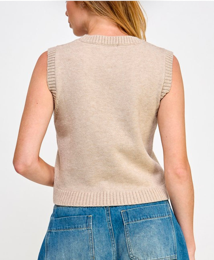 Beige Sweater Vest
