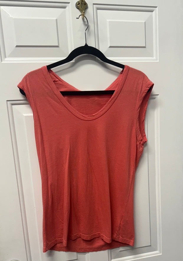 Lightweight, Cotton Cap Sleeve Scoop Neck Tee- Available in Charcoal, Stone or Poppy