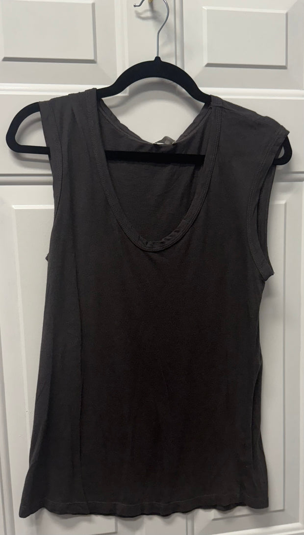 Lightweight, Cotton Cap Sleeve Scoop Neck Tee- Available in Charcoal, Stone or Poppy
