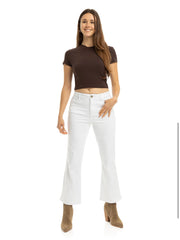 White Demi Boot Cropped Jeans