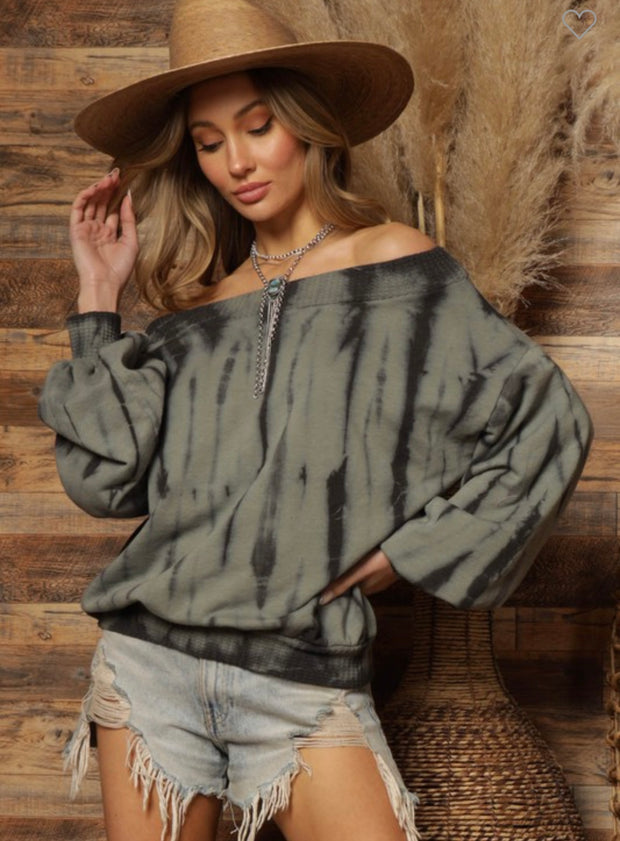 Off Shoulder Multi Tie Dyed Top