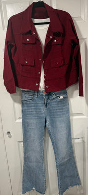 Light Cotton Jacket With Fray Detail- 3 Fall Colors