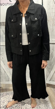 Light Cotton Jacket With Fray Detail- 3 Fall Colors