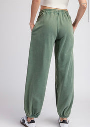 Sage Mineral Washed Star Patch Jogger Pants- Matching Top Available