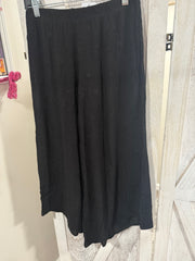 Black Floral Embroidered Gaucho Asymmetric Pant- Matching Top Available