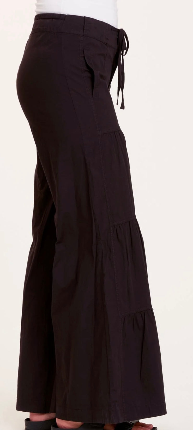 Wearables Terraced Wide Leg Pant- Available in Black & Frost