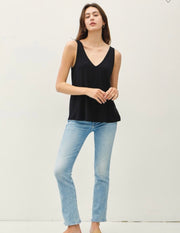 Flowy Modal V Neck Tank- Available in Black & Sky Blue