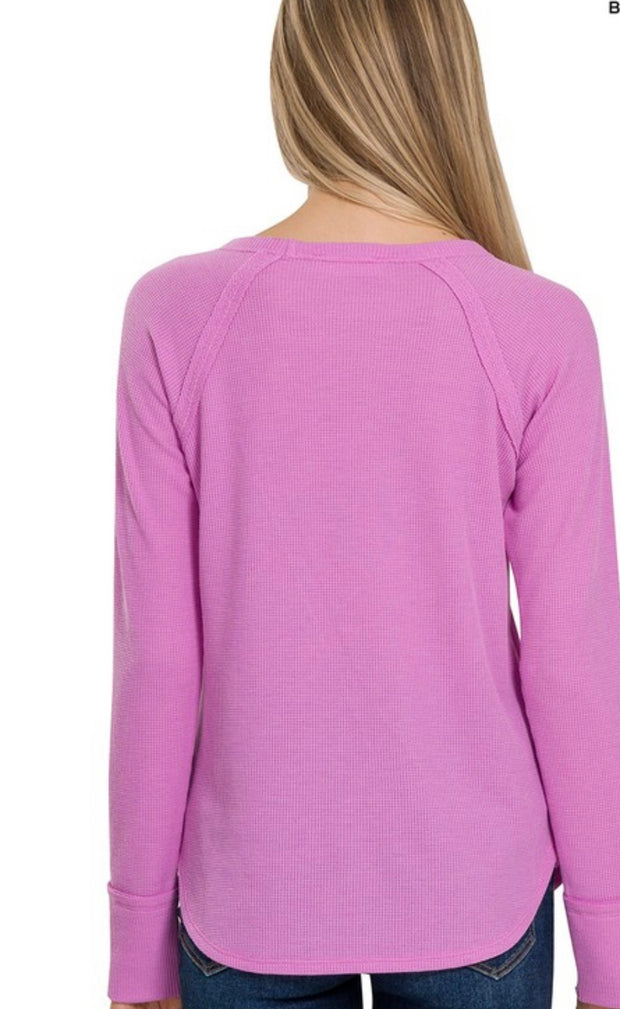 Baby Waffle Long Sleeve Top- Available in 4 Colors