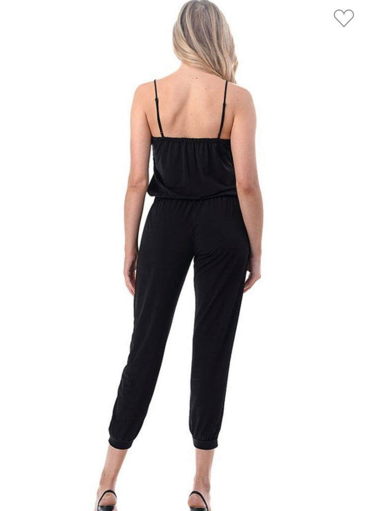 Black Tank Jogger Leg Jumpsuit