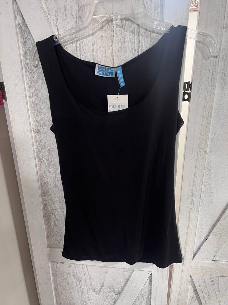 Square Neck Tank With Shelf- Black or White