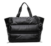 Black Quilted Waterproof Travel Tote Bag