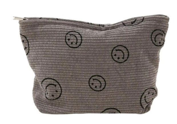 Corduroy Smile Cosmetic Makeup Bag- Comes in 4 Colors