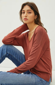 Soft V Neck Sweater With Ribbed Hem- Available in 3 Colors!