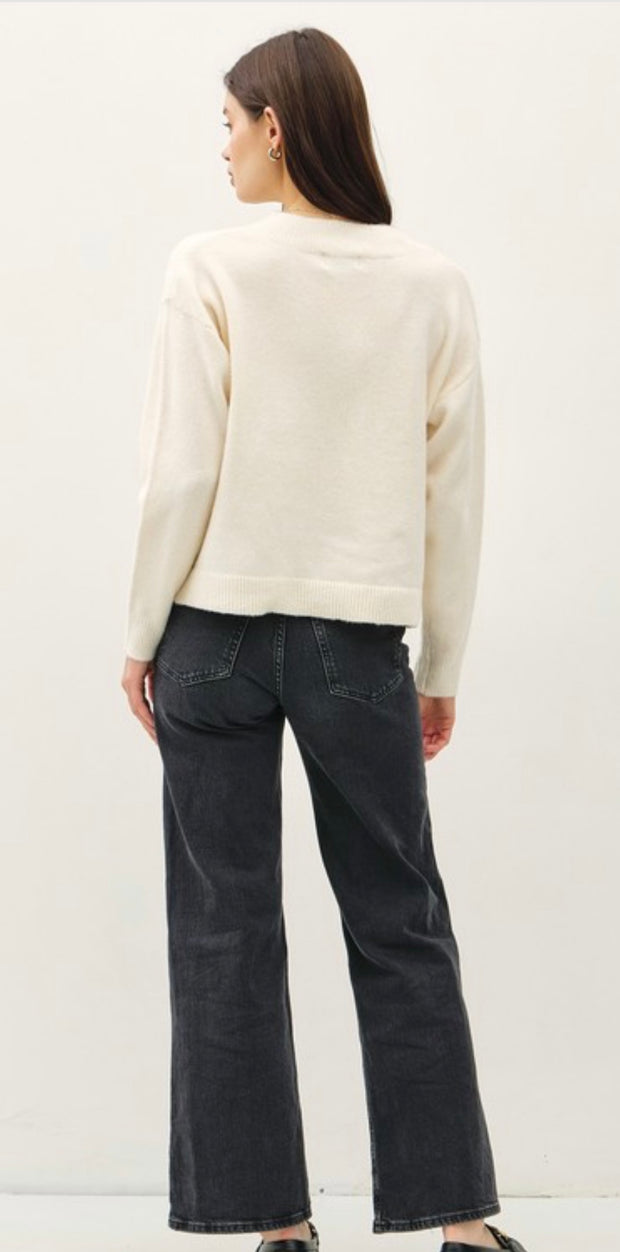 Boxy Cut Oversize V Neck Sweater- Available in 2 Colors!