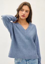 Boxy Cut Oversize V Neck Sweater- Available in 2 Colors!