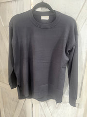 Charcoal Blue Lightweight Relaxed Basic Sweater