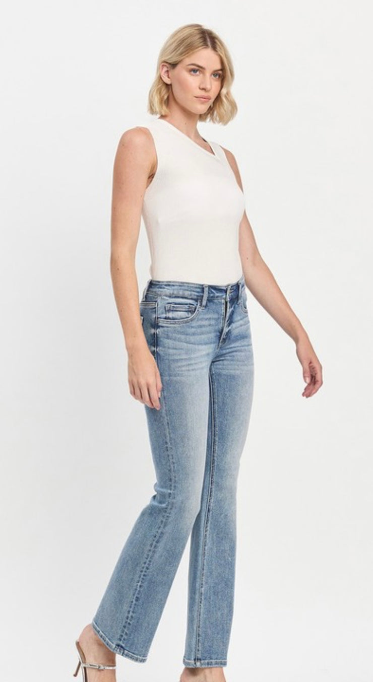 Mid Rise Boot Cut Jeans