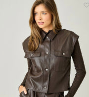 Dark Chocolate Faux Leather Vest