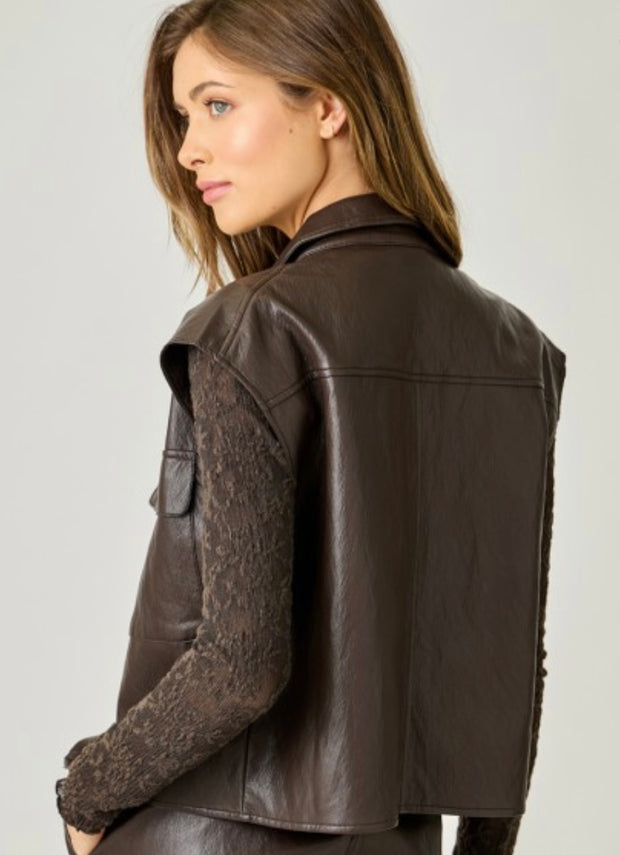 Dark Chocolate Faux Leather Vest