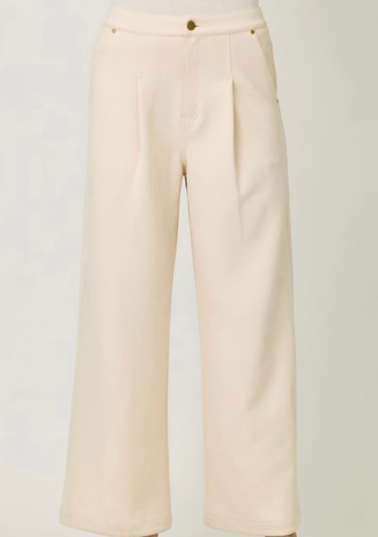 Ivory Suede Trouser- Matching Bomber Jacket Available