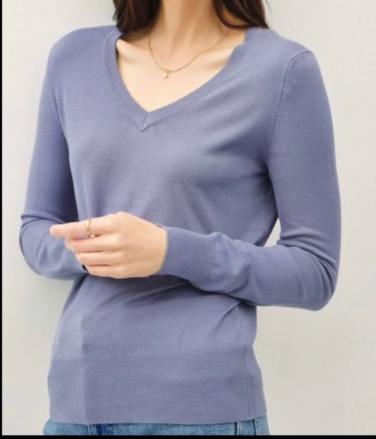 Classic V Neck Knit Sweater- Available in 2 Colors!