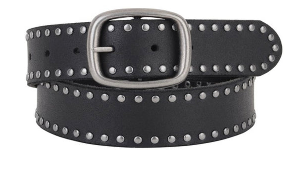 Stud Lined Leather Belts... Available in Black and Tan