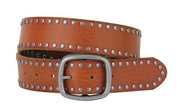 Stud Lined Leather Belts... Available in Black and Tan