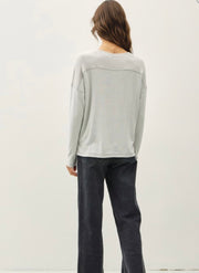 Charcoal Ultra Soft V Neck Sweater With Rib Detail