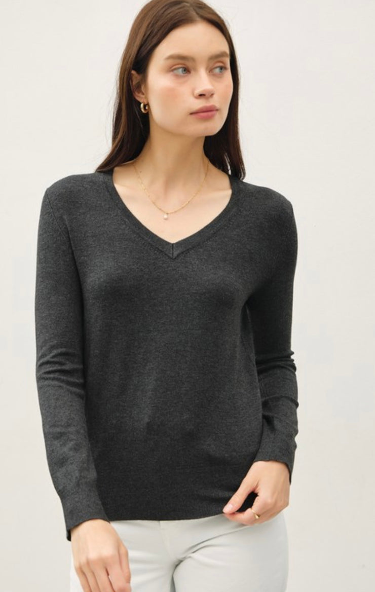Classic V Neck Knit Sweater- Available in 3 Colors!