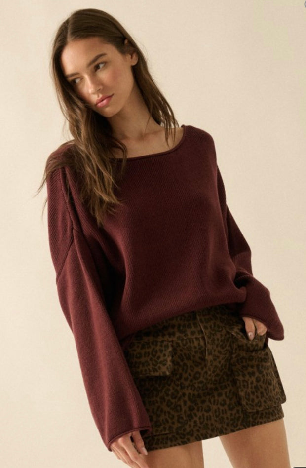 Solid Rib Knit Oversized Sweater- Available in 3 Colors!