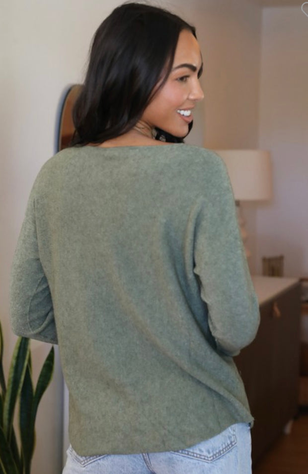 Solid Pullover Sweater- Available in Camel & Olive