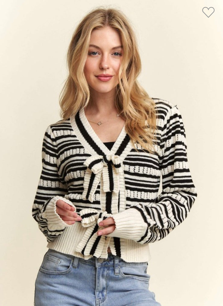 Bow Tie Stripe Sweater