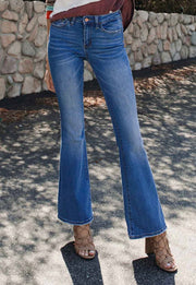 Mid Rise Flare Jeans- No Rips